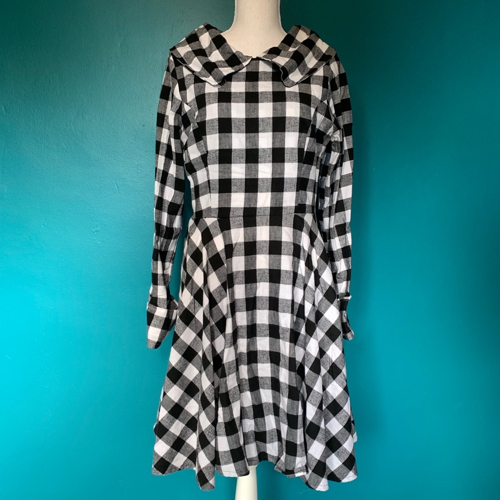 Plaid Long Sleeve Dress